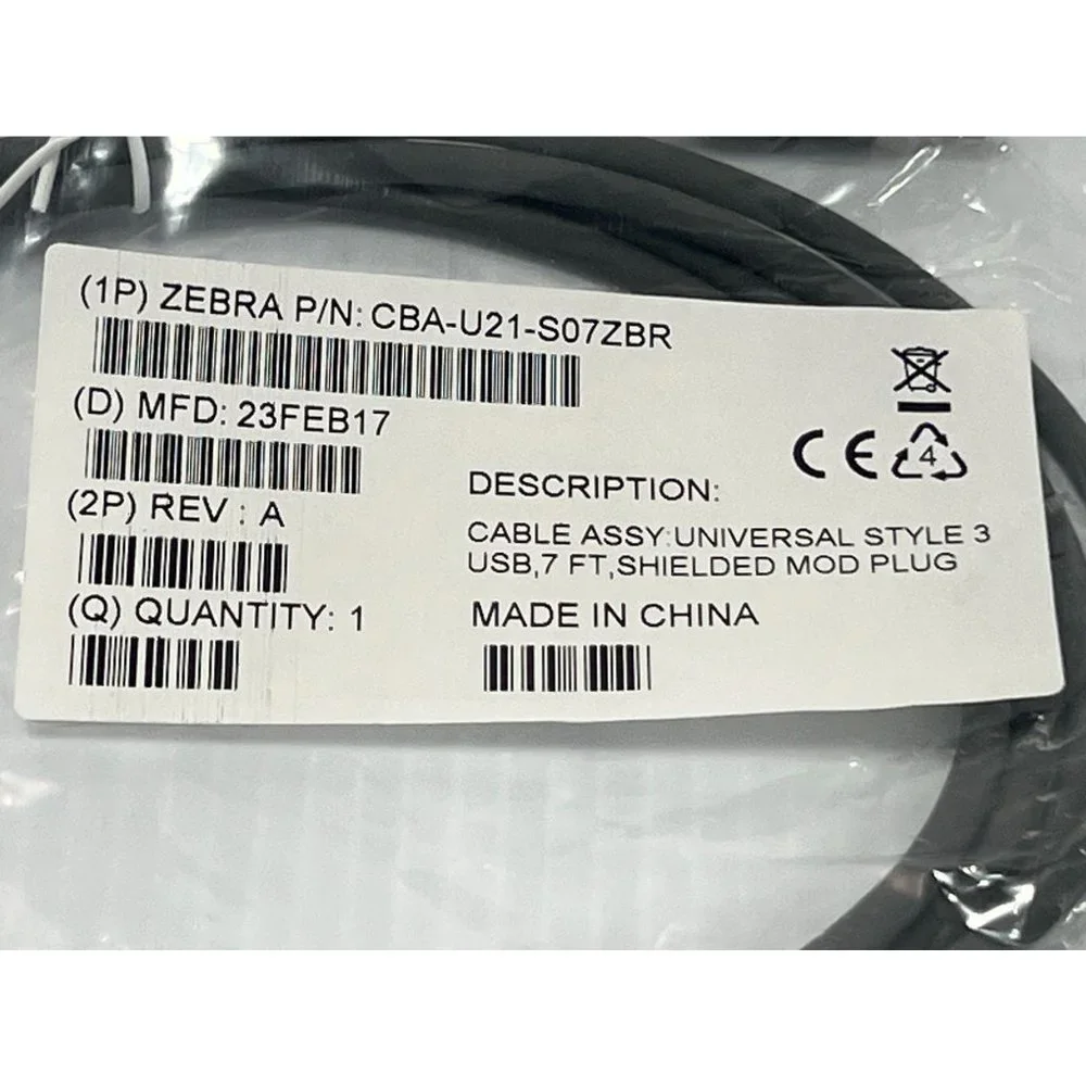 Zebra - CBA-U21 - S07ZBR USB Data Transfer Cable - USB For Barcode Scanner- 7 Ft